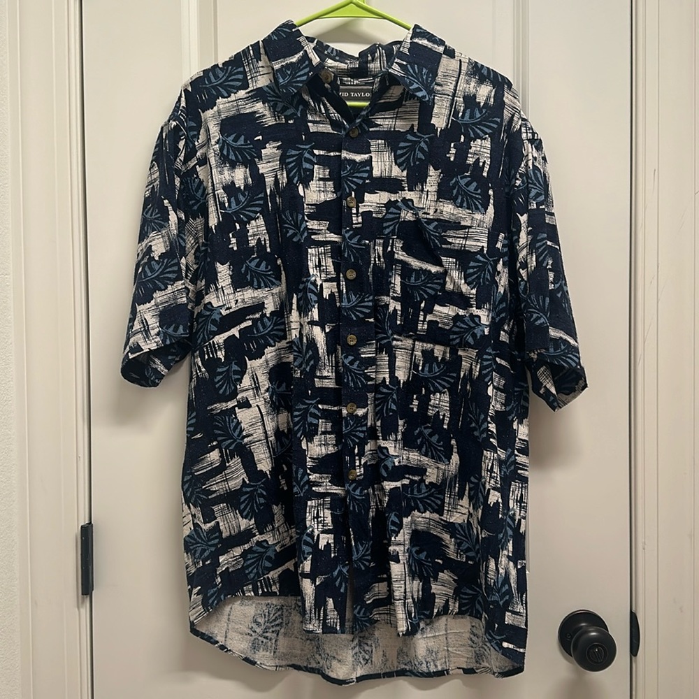 Men’s David Taylor - 100% Silk Button-Down Shirt - Medium